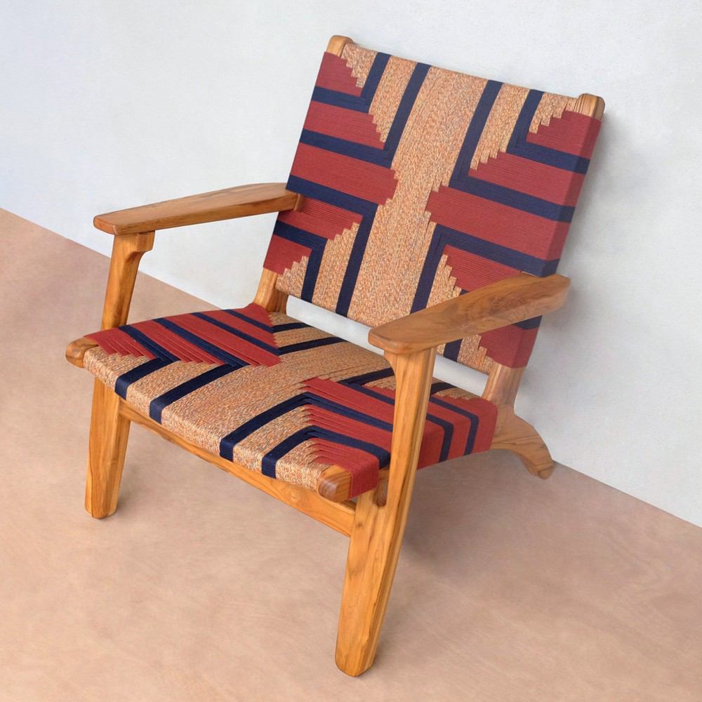 Masaya Arm Chair - Momotombo Pattern & Teak | Armchairs | Modishstore - 4
