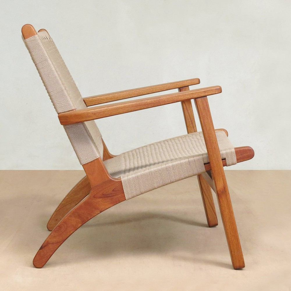 Masaya Arm Chair - Khaki Handwoven Manila And Royal Mahogany | Armchairs | Modishstore - 2