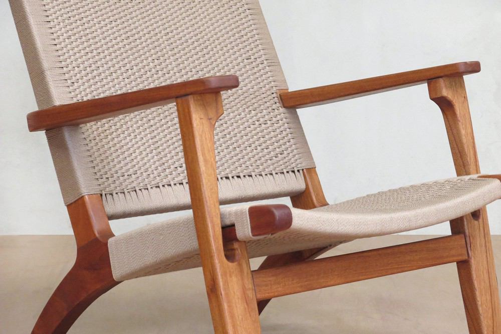 Masaya Arm Chair - Khaki Handwoven Manila And Royal Mahogany | Armchairs | Modishstore - 4