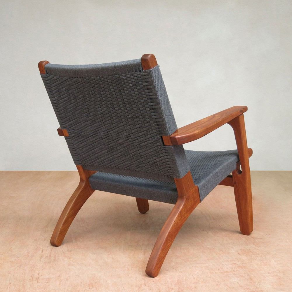 Masaya Arm Chair - Charcoal Handwoven Manila And Royal Mahogany | Armchairs | Modishstore - 2