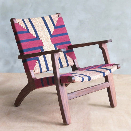 Masaya Arm Chair - Momotombo Pattern & Rosita Walnut | Armchairs | Modishstore