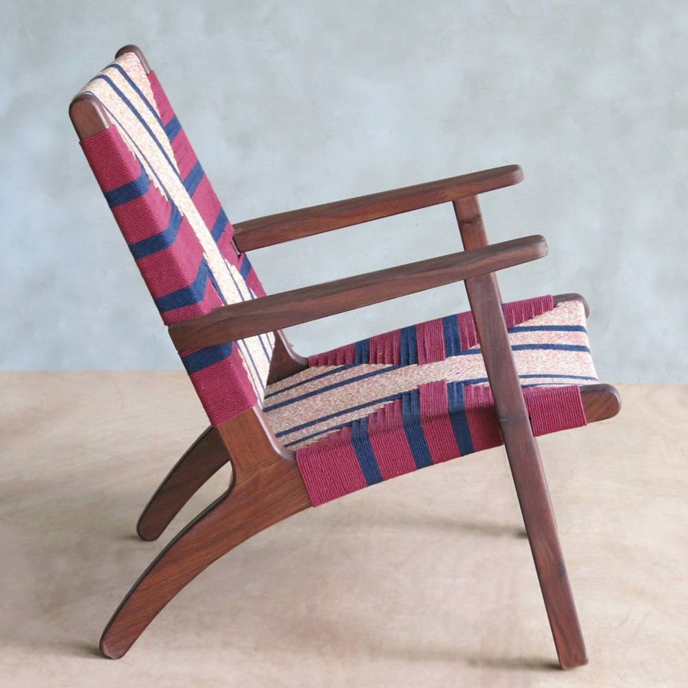 Masaya Arm Chair - Momotombo Pattern & Rosita Walnut | Armchairs | Modishstore - 6