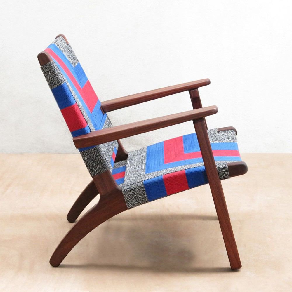 Masaya Arm Chair - Ometepe Handwoven Manila Pattern And Rosita Walnut | Armchairs | Modishstore - 5