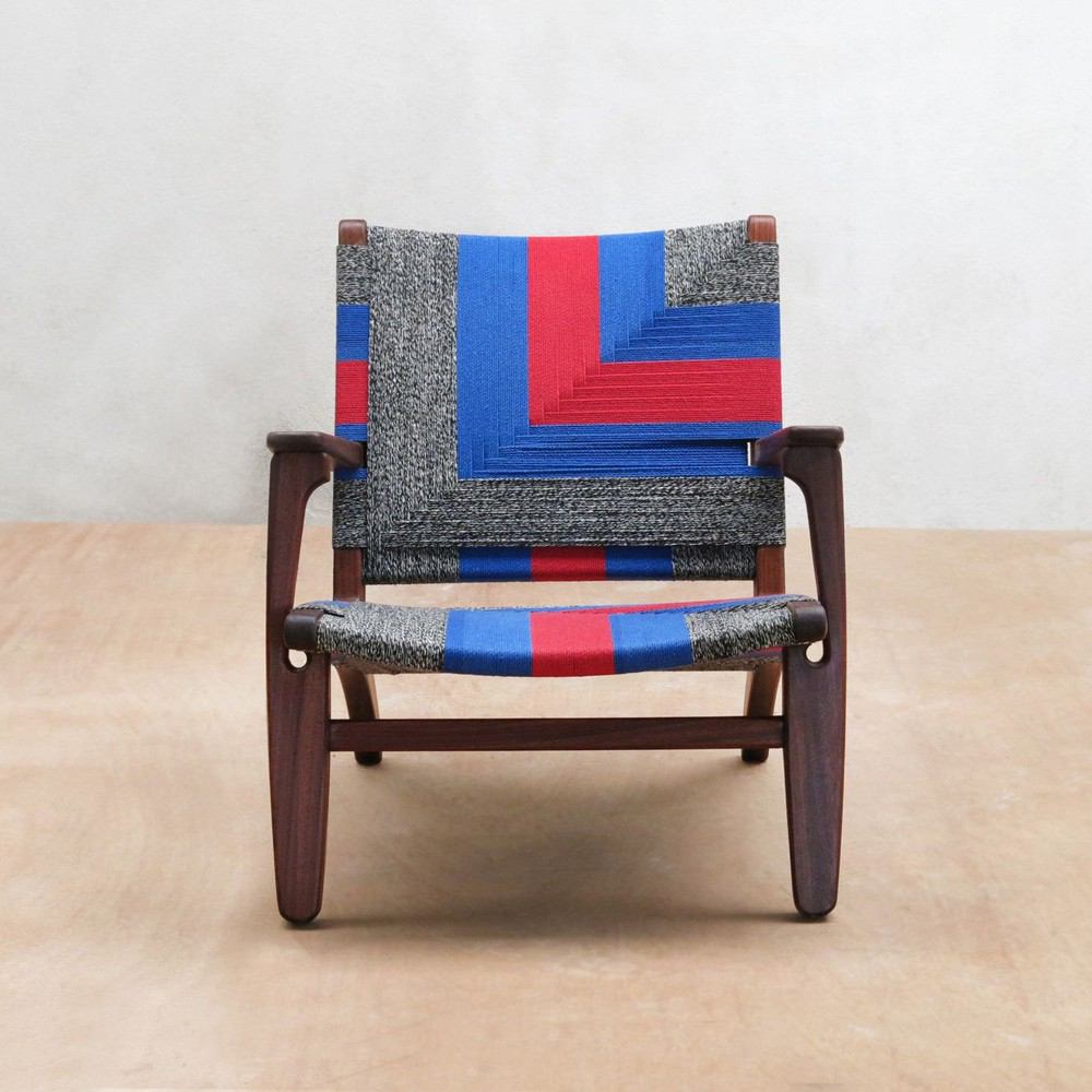 Masaya Arm Chair - Ometepe Handwoven Manila Pattern And Rosita Walnut | Armchairs | Modishstore - 4