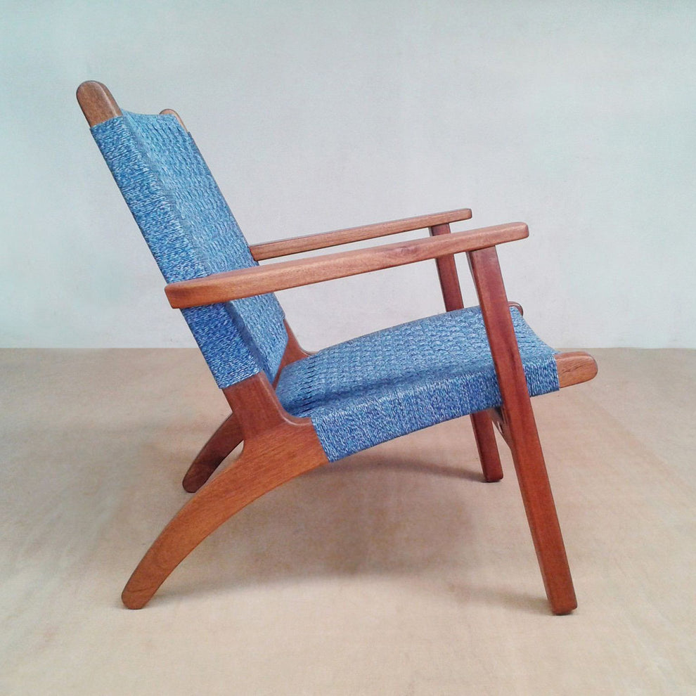 Masaya Arm Chair - Indigo Handwoven Manila And Rosita Walnut | Armchairs | Modishstore - 3