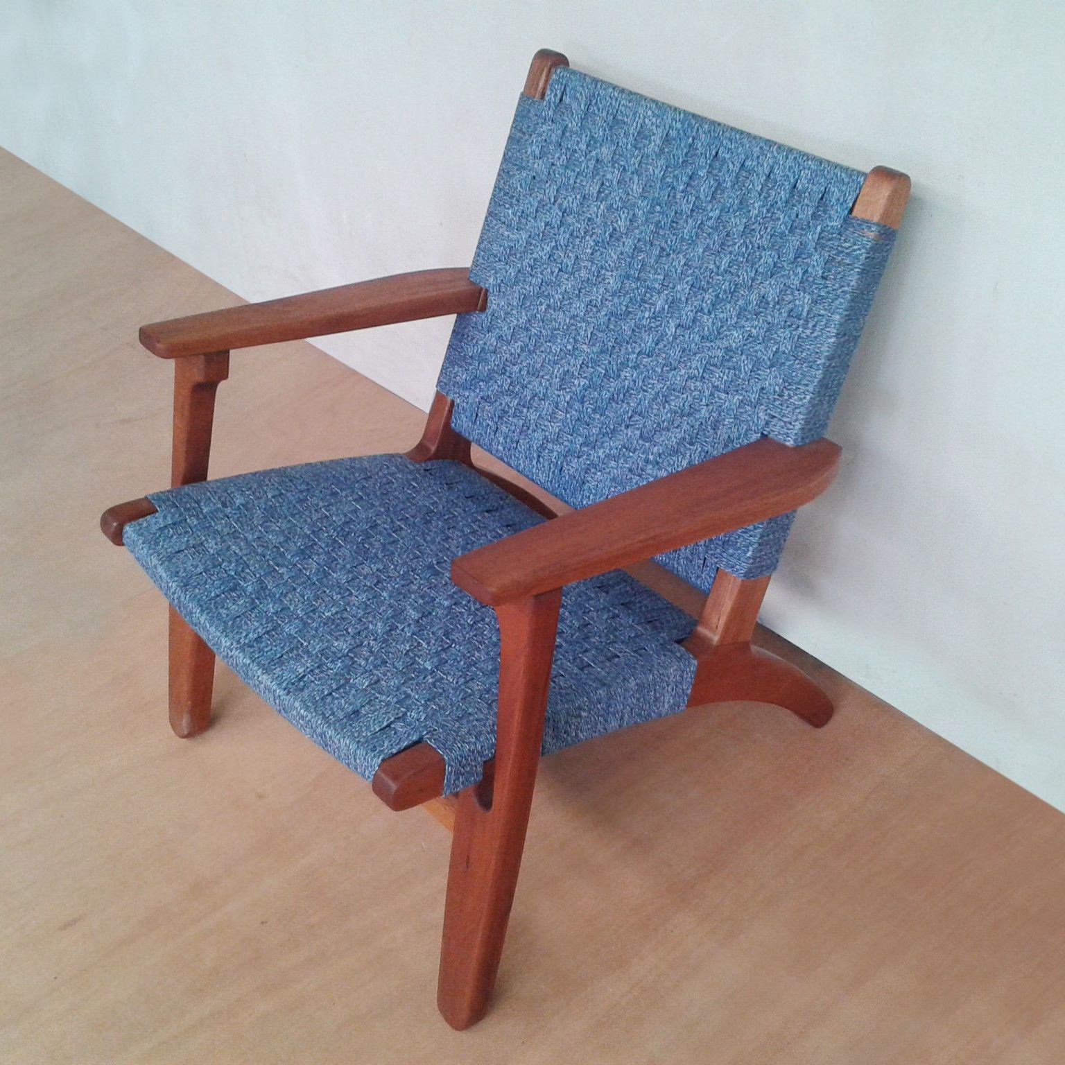 Masaya Arm Chair - Indigo Handwoven Manila And Rosita Walnut | Armchairs | Modishstore - 2