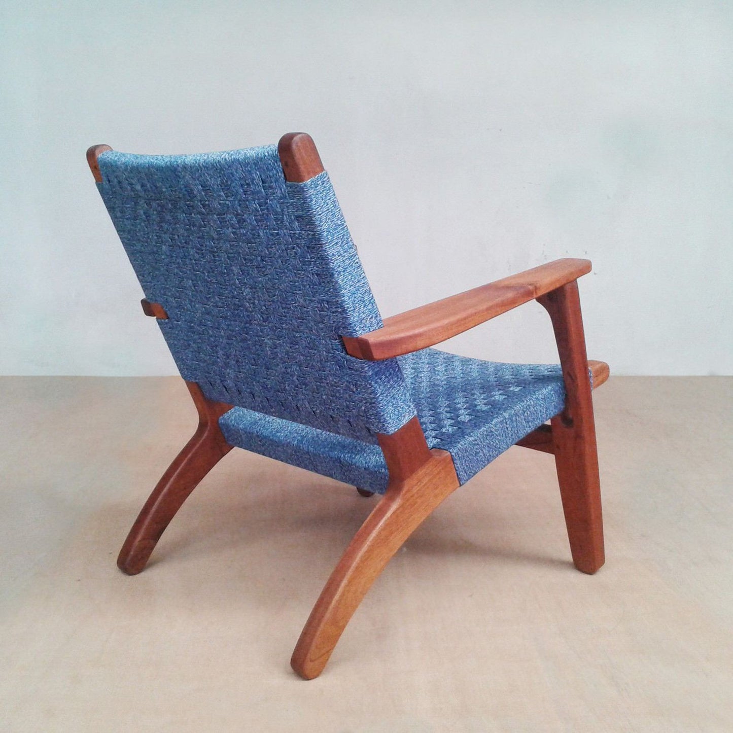 Masaya Arm Chair - Indigo Handwoven Manila And Rosita Walnut | Armchairs | Modishstore - 6