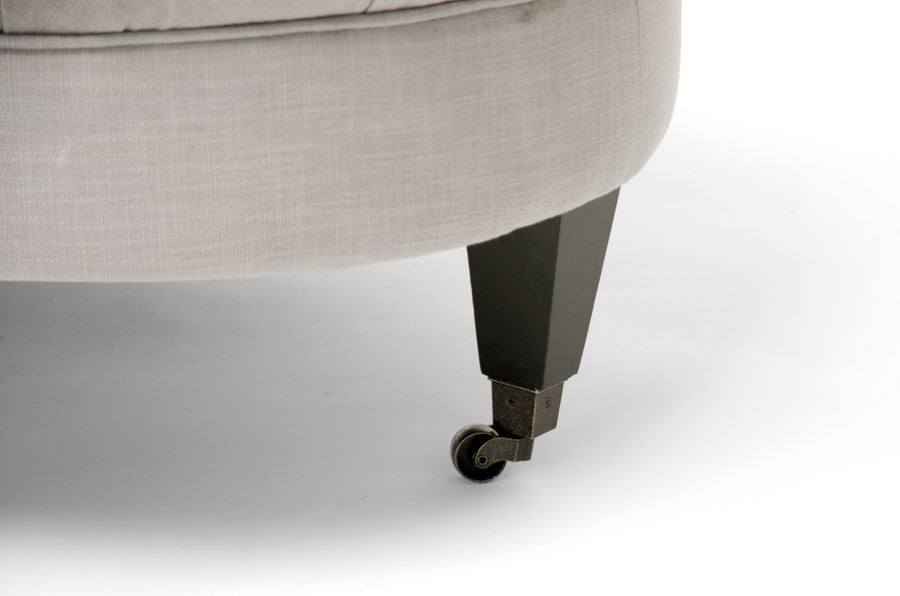 Baxton Studio Brighton Beige Linen Modern Tufted Ottoman | Ottomans | Modishstore - 3