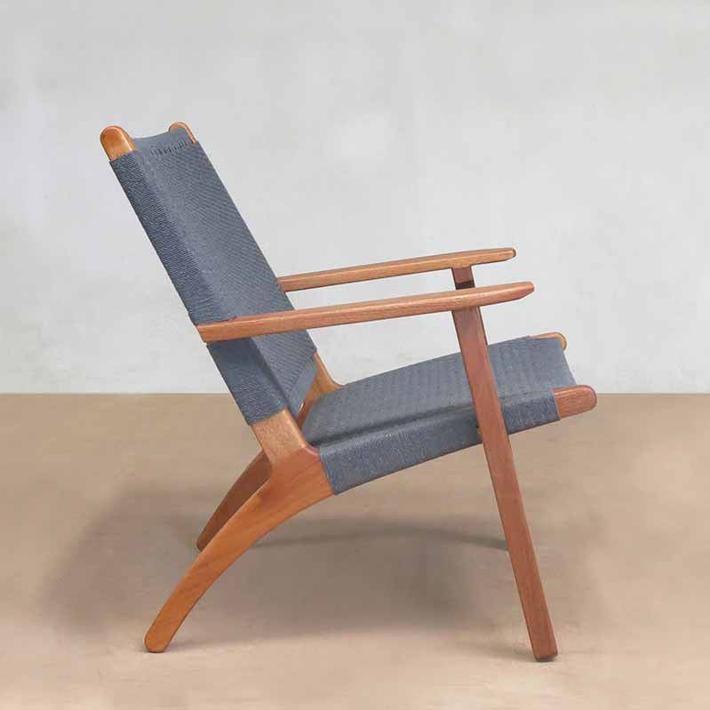 Masaya Abuelo Lounge Chair - Charcoal Handwoven Manila & Royal Mahogany | Lounge Chairs | Modishstore - 5