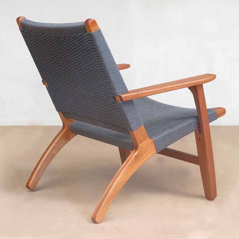 Masaya Abuelo Lounge Chair - Charcoal Handwoven Manila & Royal Mahogany | Lounge Chairs | Modishstore - 7