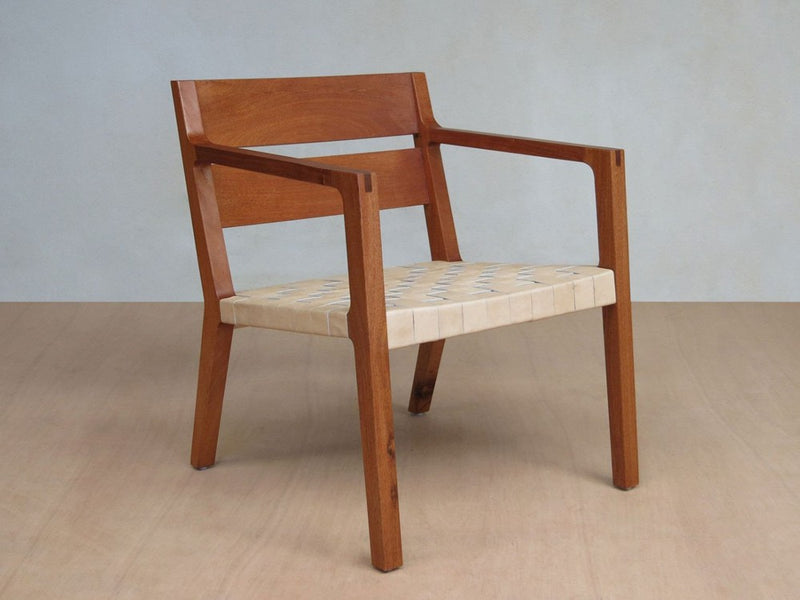 Masaya Managua Arm Chair - Natural Leather And Royal Mahogany | Armchairs | Modishstore