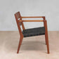 Masaya Managua Arm Chair - Black Leather And Royal Mahogany | Armchairs | Modishstore - 6