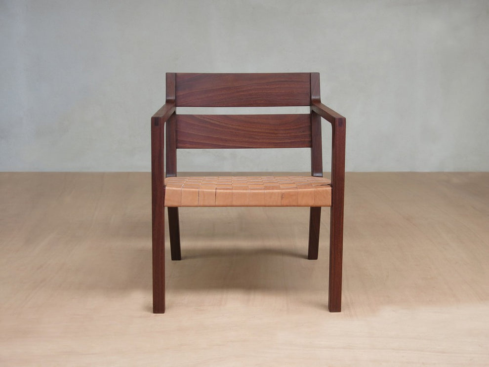 Masaya Managua Arm Chair - Barley Leather And Rosita Walnut | Armchairs | Modishstore - 4