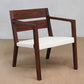 Masaya Managua Arm Chair - Handwoven White Chess Weave And Rosita Walnut | Lounge Chairs | Modishstore