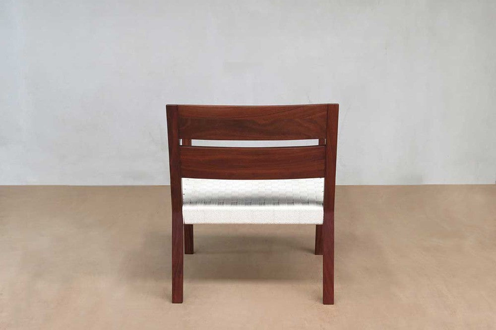 Masaya Managua Arm Chair - Handwoven White Chess Weave And Rosita Walnut | Lounge Chairs | Modishstore - 6