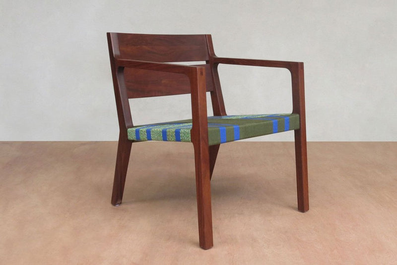 Masaya Managua Arm Chair - Handwoven And Rosita Walnut | Armchairs | Modishstore