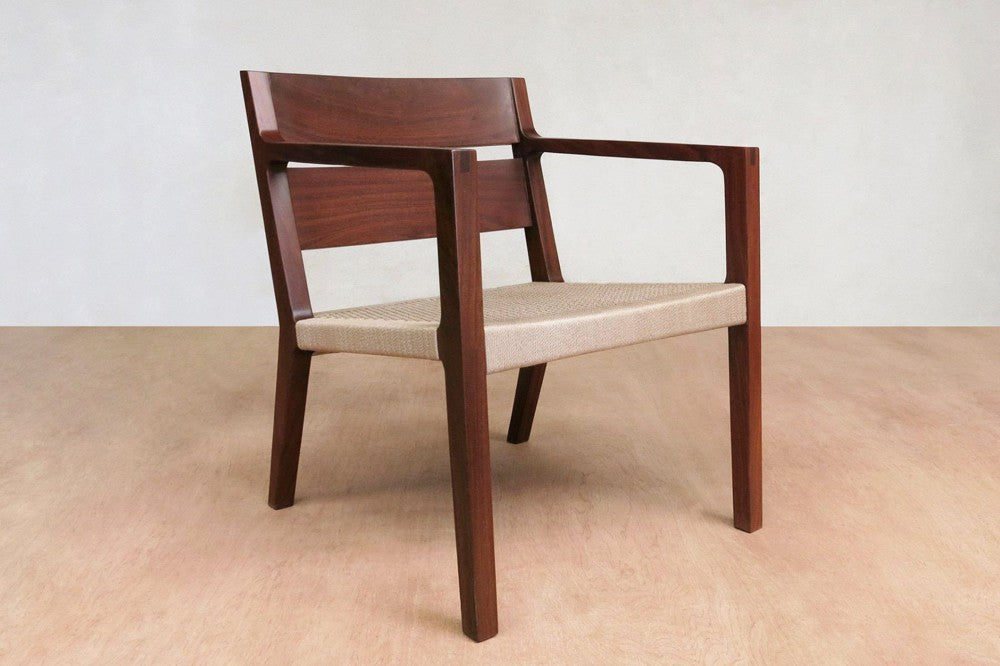 Masaya Managua Arm Chair - Handwoven Khaki Manila And Rosita Walnut | Armchairs | Modishstore