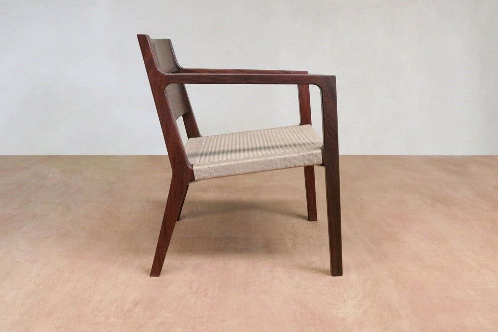 Masaya Managua Arm Chair - Handwoven Khaki Manila And Rosita Walnut | Armchairs | Modishstore - 3