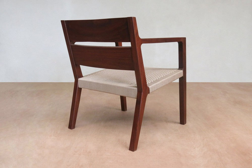Masaya Managua Arm Chair - Handwoven Khaki Manila And Rosita Walnut | Armchairs | Modishstore - 2