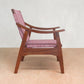 Masaya Izapa Arm Chair - Blended Burgundy Manila And Rosita Walnut | Armchairs | Modishstore - 4