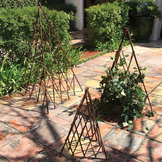 HomArt Pyramid Twig Trellis - Natural - Set of 4 | Modishstore | Planters, Troughs & Cachepots