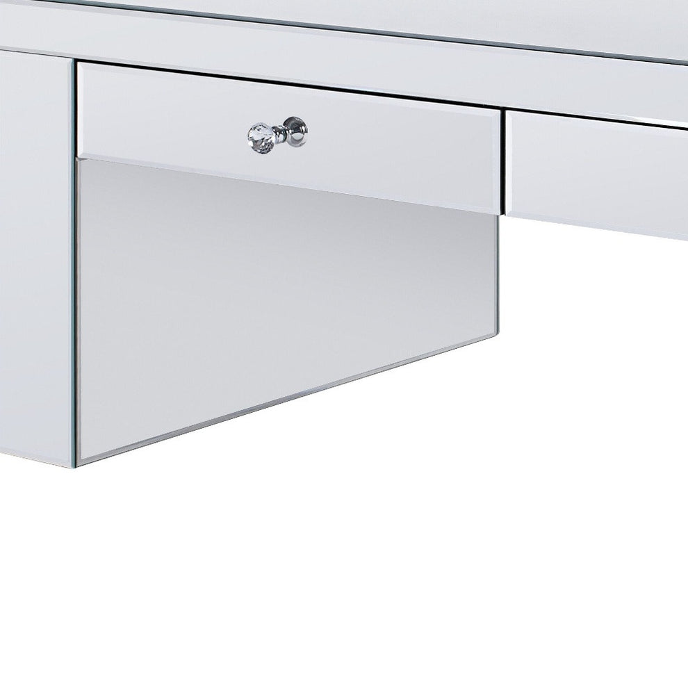 48" Mirrored Mirrored Rectangular Mirrored Coffee Table With Two Drawers By Homeroots | Coffee Tables | Modishstore - 4