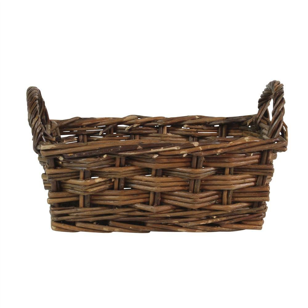 HomArt Willow Baskets Rectangle w/Handles - Set of 3 - Natural-3