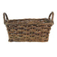 HomArt Willow Baskets Rectangle w/Handles - Set of 3 - Natural-5