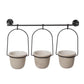 Meliora Ceramic Neutral Glaze Matte 3 Pots on Hanger- By Accent Decor- Set of 3 | Planters, Troughs & Cachepots | Modishstore - 2