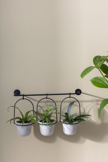 Meliora Ceramic Neutral Glaze Matte 3 Pots on Hanger- By Accent Decor- Set of 3 | Planters, Troughs & Cachepots | Modishstore - 1