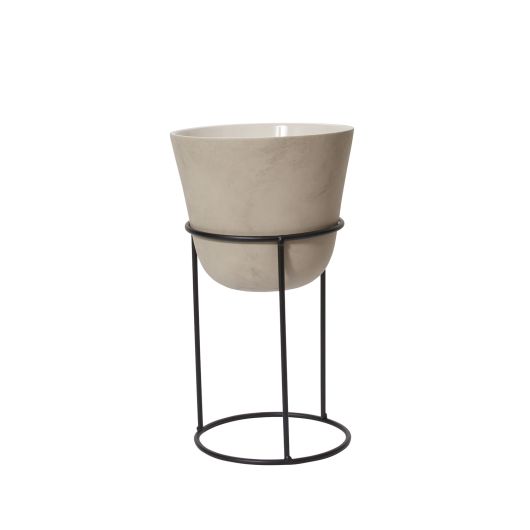 Meliora Ceramic Neutral Glaze Matte Pot with Stand- 2 Sizes By Accent Decor | Planters, Troughs & Cachepots | Modishstore - 3