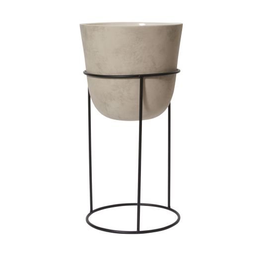 Meliora Ceramic Neutral Glaze Matte Pot with Stand- 2 Sizes By Accent Decor | Planters, Troughs & Cachepots | Modishstore - 5