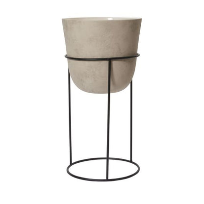 Meliora Ceramic Neutral Glaze Matte Pot with Stand- 2 Sizes By Accent Decor | Planters, Troughs & Cachepots | Modishstore - 5