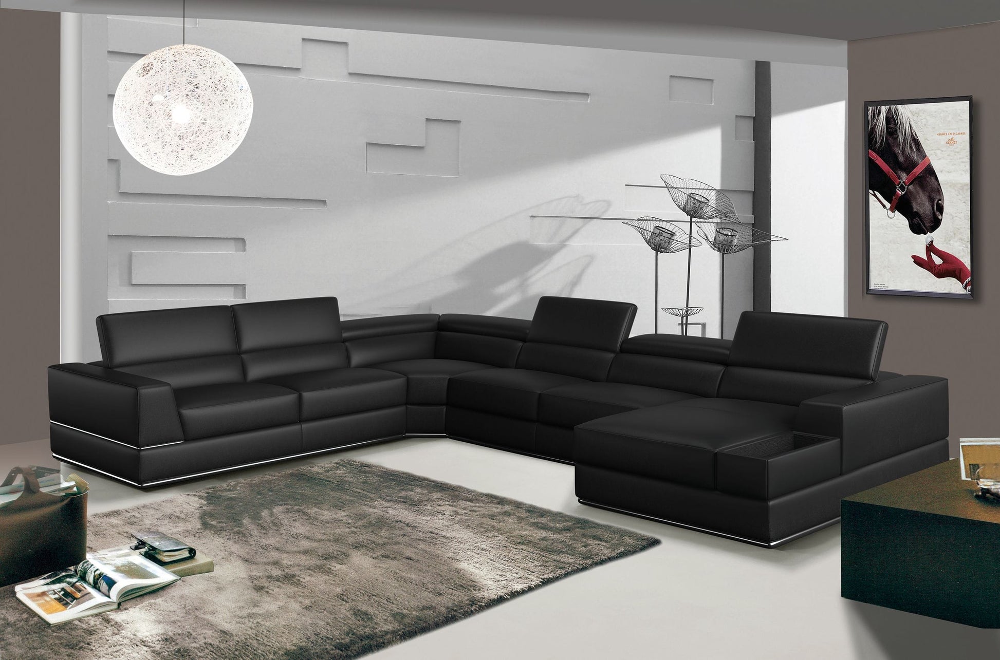 Divani Casa Pella - Modern Bonded Leather Sectional Sofa | Modishstore | Sofas