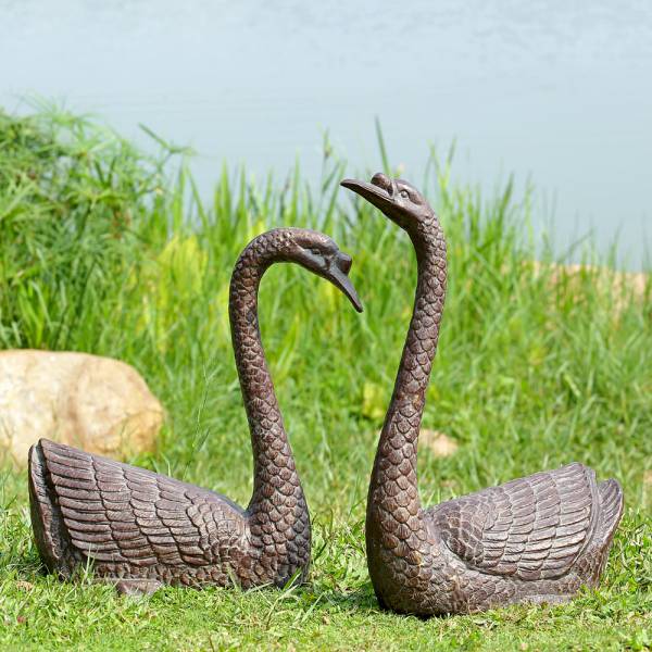 Serene Swans Garden Sculpture Set of 2 By SPI Home | Garden Sculptures & Statues | Modishstore-2
