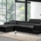 Divani Casa Pella Mini Modern Black Leather Sectional Sofa | Sofas | Modishstore