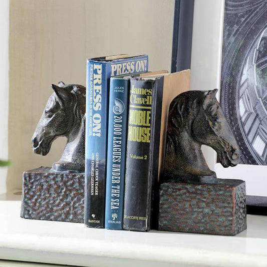 Horsehead Bookends on Base PR By SPI Home | Bookends | Modishstore