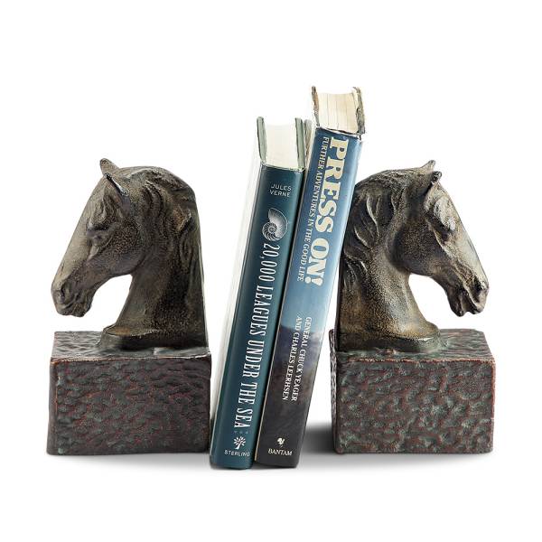 Horsehead Bookends on Base PR By SPI Home | Bookends | Modishstore-3