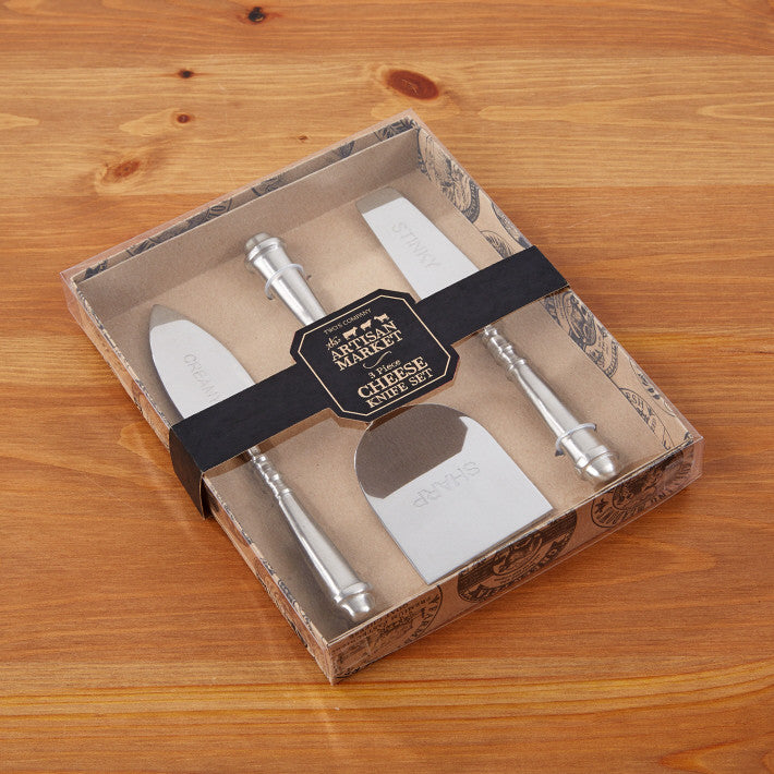 Two's Company Set Of 3 Cheese Knives In Gift Box