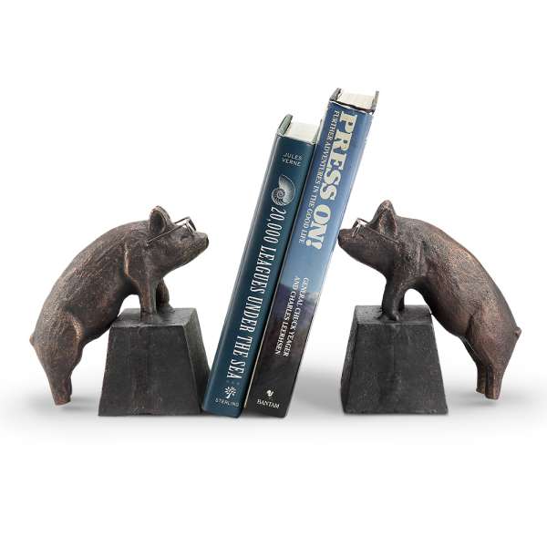 Nearsighted Pigs Bookends PR By SPI Home | Bookends | Modishstore