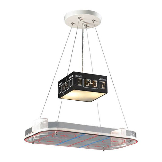 Novelty 2-Light Island Light in Silver with Hockey Arena Motif ELK Lighting | Ceiling Lamps | Modishstore