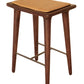 24" Brown Solid Wood and Leather Backless Counter Height Bar Chair By Homeroots | Bar Stools | Modishstore