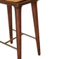 24" Brown Solid Wood and Leather Backless Counter Height Bar Chair By Homeroots | Bar Stools | Modishstore - 3