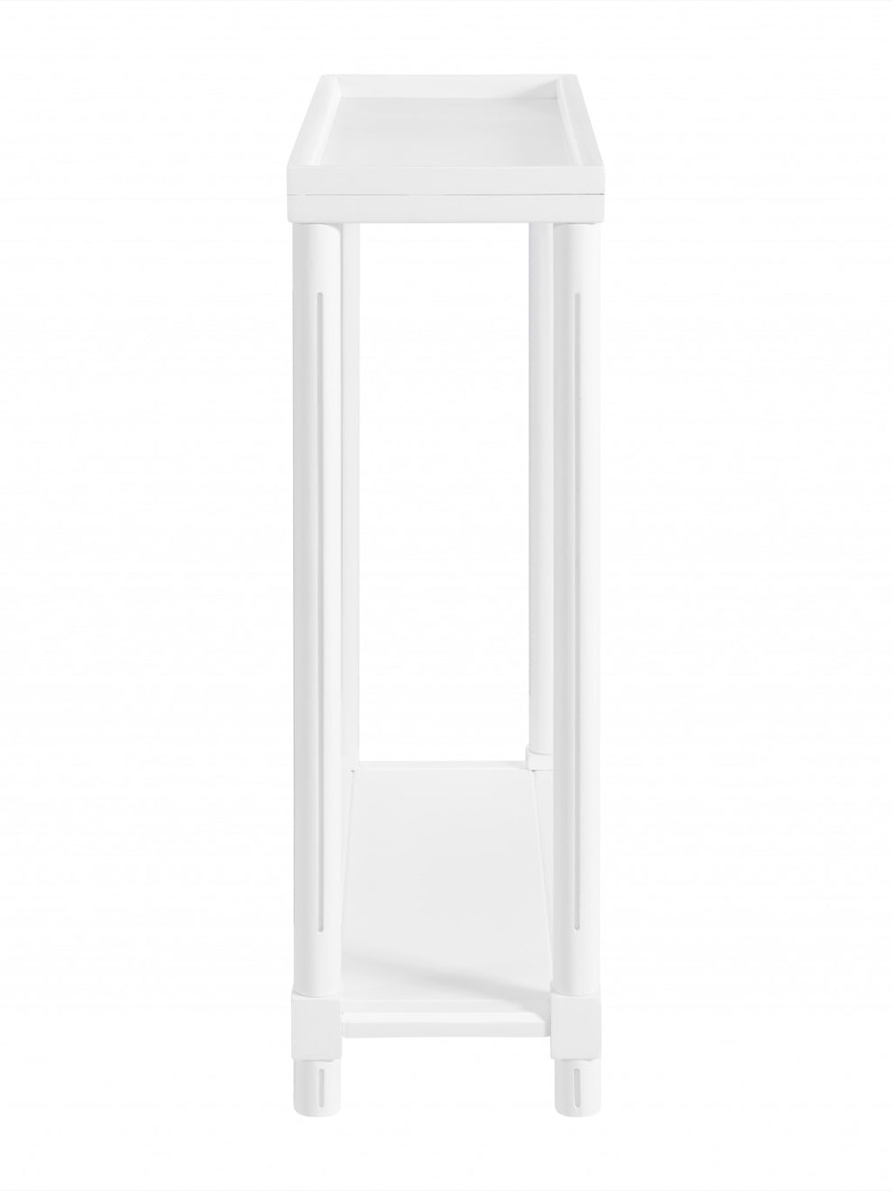 Set Of Two 24" White Narrow Wood End Tables With Shelf By Homeroots | End Tables | Modishstore - 2