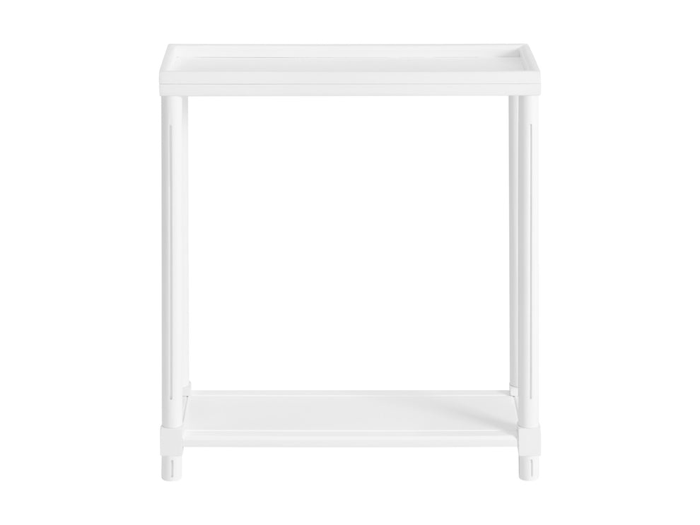 Set Of Two 24" White Narrow Wood End Tables With Shelf By Homeroots | End Tables | Modishstore - 3
