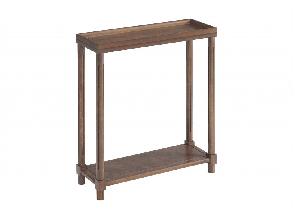 Set Of Two 24" Brown Wood Rectangular End Tables With Shelf By Homeroots | End Tables | Modishstore