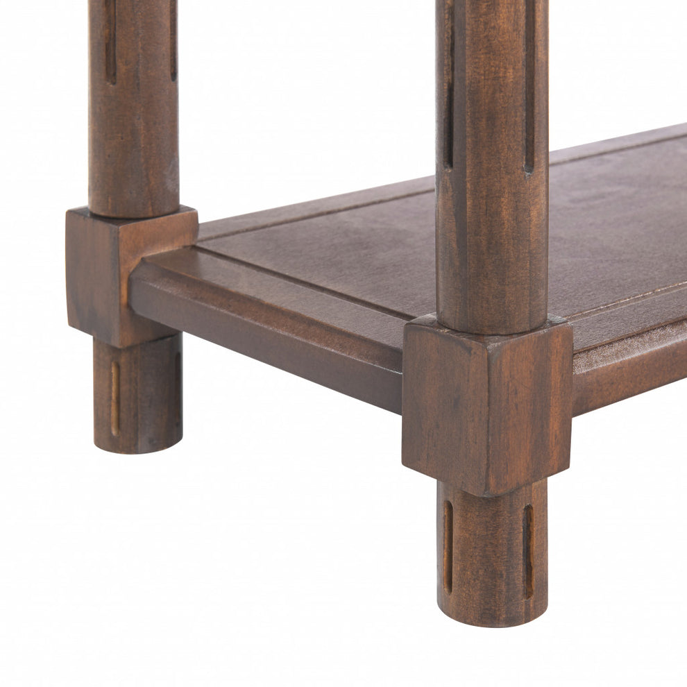 Set Of Two 24" Brown Wood Rectangular End Tables With Shelf By Homeroots | End Tables | Modishstore - 5