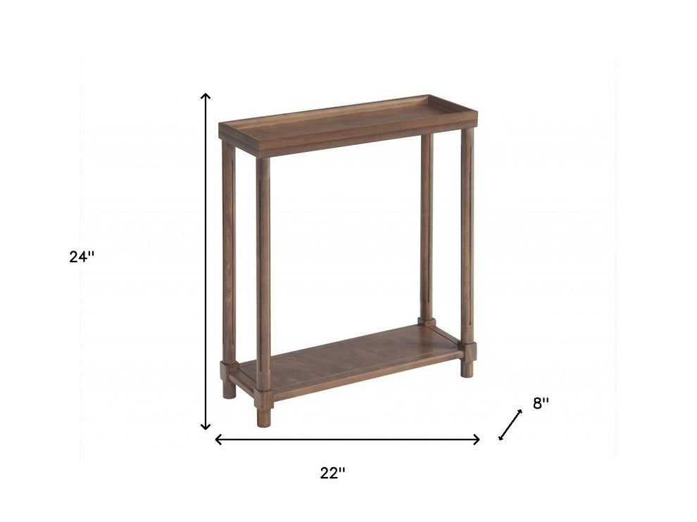 Set Of Two 24" Brown Wood Rectangular End Tables With Shelf By Homeroots | End Tables | Modishstore - 9