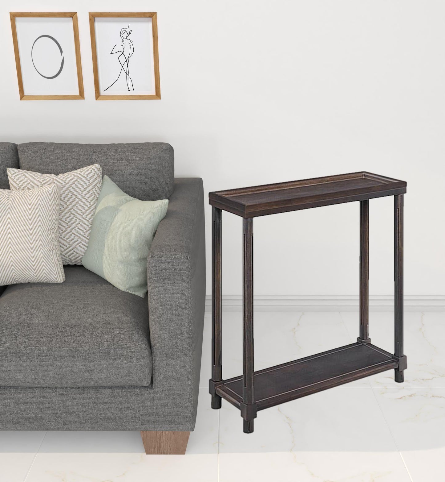 Set Of Two 22" Espresso Solid Wood End Tables With Shelf By Homeroots | End Tables | Modishstore - 4