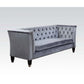 70" Blue Gray And Black Velvet Love Seat By Homeroots | Loveseats | Modishstore